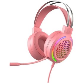 Resim Lemestar Rgb Aydınlatmalı 7.1 Usb Oyun Kulaklığı - 50mm Hoparlör Ve Gürültü Önleyici Mikrofonlu Pembe 