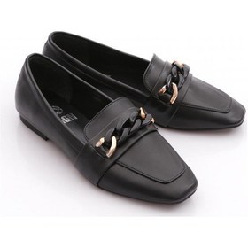 Resim Dgn 5007-23y Kadin Burgu Tokali Loafer Siyah 