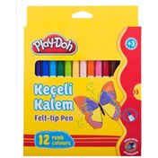 Resim Play-Doh Keçeli Kalem Karton Kutu 5 MM 12 Renk PLAY-KE007 