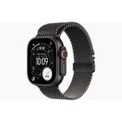 Resim Apple Watch Ultra 3 GPS + Cellular, 49 mm Siyah Titanyum Kasa ve Siyah Titanyum Milano Loop - Büyük Boy 