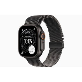 Resim Apple Watch Ultra 3 GPS + Cellular, 49 mm Siyah Titanyum Kasa ve Siyah Titanyum Milano Loop - Büyük Boy 