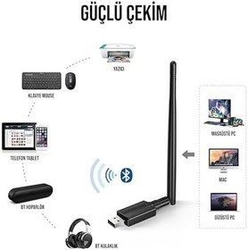 Resim Babilden AC600 MBPS Çift Bant Yüksek Çekim Güçlü Wifi 5 Usb Adaptör (BT-AC600) 