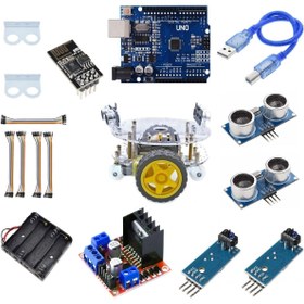 Resim Arduino Emes Robotik Yuvarlak Şase 2wd Engelden Kaçan Ve Çizgi Takip Eden Wi-fi Robot Araç Seti 