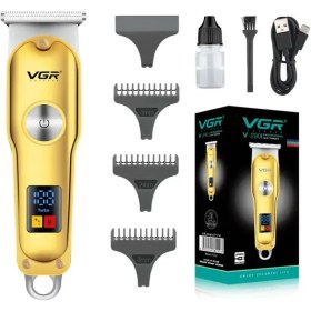 Resim Vgr Toptan Bulurum Vgr V-290 Altın T Bıçak Sıfır Kesim LCD Ekran Şarjlı Tıraş Makinesi 