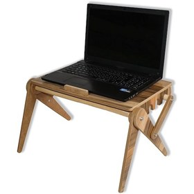 Resim Dzgn Home Katlanabilir Laptop Standı Ahşap Laptop Sehpası Ceviz 