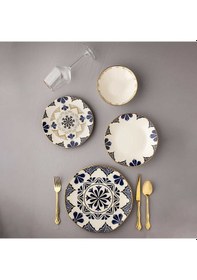 Resim Oms 11106 Otantik 24 Parça Yaldızlı Porselen Yemek Takımı 