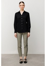 Resim Ekol Kadın Düğmeli Poplin Gömlek 3006 Siyah Siyah 