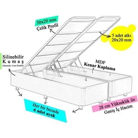 Resim Nironyatak Niron Latte 80X180 Cm Tek Kişilik Yatak Baza Başlık Seti - Sert Y 