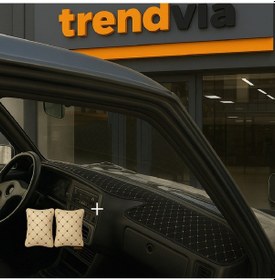 Resim Tofaş Şahin Doğan Kartal Yüksek Ön Göğüs Siyah-bej Torpido Kılıfı / Bej-siyah Boyun Yastığı 