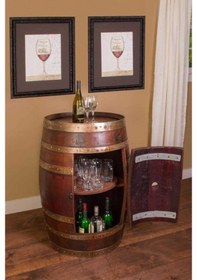Resim Masifart Şarap Fıçısı Kapaklı Mini Bar 