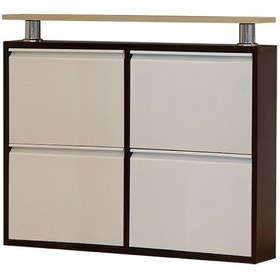 Resim Kaser Metal Krem Kahve Ayakkabılık 2+2 