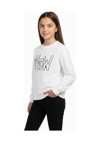 Resim Kız Çocuk Baskılı Sweatshirt Bgl-st05267 Ekru 