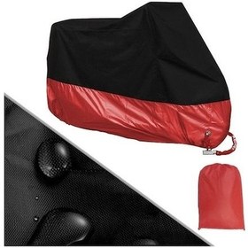 Resim Motorsiklet Kılıfı 190t: Güneş, Yağmur Ve Toz Koruyucu - Siyah Üst Kırmızı Alt Xl 0.38kg, 230x95x125cm 