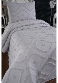 Resim Çeyiz Diyarı Pirot 2 Parça Tek Kişilik Pike Takımı Gri Gri 