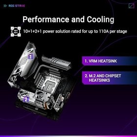 Resim ASUS ROG STRIX Z890-I GAMING WIFI Intel Z890 LGA1851 DDR5 9200 HDMI 2xUSB4 2x M2 USB3.2 WiFi 7 + BT AURA RGB 2.5Gbit LAN Mini ITX 10+1+2+1 Güç Aşamaları, Thunderbolt 4, Anakart 