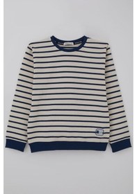 Resim Breeze Erkek Çocuk Sweatshirt Arma Detaylı 4-10 Yaş, Ekru 