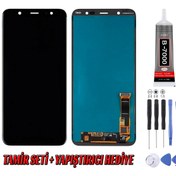 Resim Genos Samsung J810 J8 Lcd Ekran Oled Siyah Montaj Kiti Hediye 