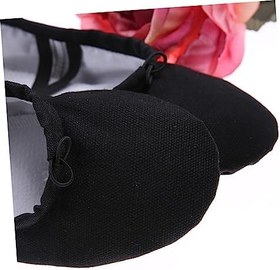 Resim CALLARON 2 Adet kanvas bale ayakkabıları bale ayakkabıları için ipli bale ayakkabıları bale ayakkabısı dans daireler çocuklar için bale ayakkabıları kız dans ayakkabıları yoga ayakkabıları 