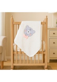 Resim Sebi Bebe Puantiyeli Ayılı Battaniye 109 Bej 