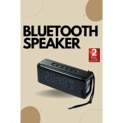 Resim Techno Stock Bluetooth Hoparlör Speaker Saat Göstergeli Uzun Pil Ömrü Taşınabilir 