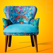 Resim LOVİSSE HOME Otantik Etnik Desen Berjer - Ofis - Balkon- Bekleme - Misafir - Karşılama Koltuğu 