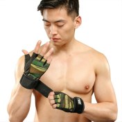 Resim Liangduo Shop Kamuflaj Stili Xl Boyutu Yaz Erkekler Yarım Parmak Kayma Önleyici Açık Spor Bisiklet Eldiven Palmiye Pu Deri Bracer Taktik Spor Salonu Halter Mitten G112 (Yurt Dışından) 