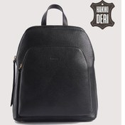 Resim Hakiki Deri Kadın Sırt Çantası Siyah Smr9209 Siyah 
