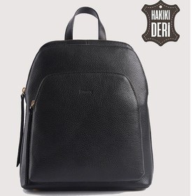 Resim Hakiki Deri Kadın Sırt Çantası Siyah Smr9209 Siyah 