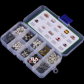 Resim 250 adet/1 Set 10 Çeşit Dokunma Düğmesi Anahtar Anahtarı Düğmesi Dokunma Mikro Anahtarı 