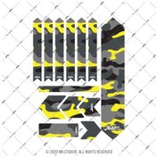 Resim Bcy30 Bisiklet Kadro Koruyucu Reflektif Sticker Seti Sarı Camo 