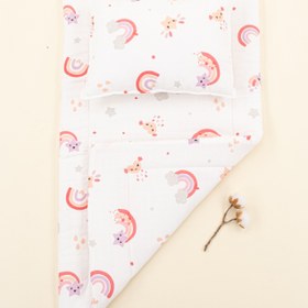 Resim Alt Açma Matı ve Yastık - Pembe Gökkuşağı 