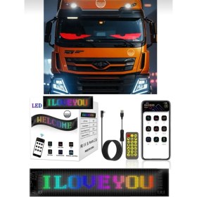 Resim Matrix Piksel Panel Işık Bluetooth Uygulama LED Tabela Rgb Kayar Tabela 