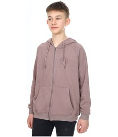 Resim Toontoy Kids Toontoy Erkek Çocuk Kapüşonlu Fermuarlı Cepli Düşük Omuz Baskılı Reglan Kol Örme Hırka - 3 İplik Şardonsuz Kahve 