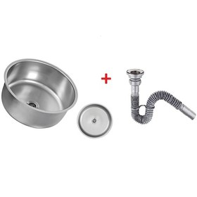 Resim Ege Lux Yuvarlak Düz Çelik Eviye K-38 430 Kalite 