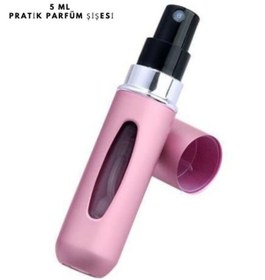 Resim REVOPRO Doldurulabilir Parfüm Şişesi Yedek Çanta Içi Taşınabilir 5ml Parfüm Şişesi TOZ PEMBE 