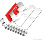 Resim NETRON Volkswagen R 3d Metal Arma Amblem Logo Ön Kırmızı 