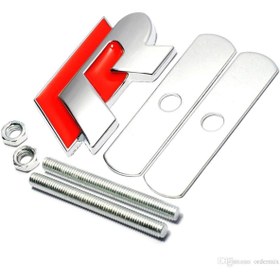 Resim NETRON Volkswagen R 3d Metal Arma Amblem Logo Ön Kırmızı 