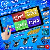 Resim Twogo TRAKTÖR MİBZER İÇİN DOKUNMATİK 10.36 İNÇ MONİTÖR VE 4 ADET AHD 720P BEYAZ LEDLİ KAMERA SETİ 12 V 
