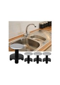 Resim Shineyee 4 Parça Mutfak Lavabo Deliği Kapağı, Metal Sprey Deliği Kapağı, Banyo Lavabo Kapağı, Paslanmaz Çelik Metal Havza Tıpa Kapağı 