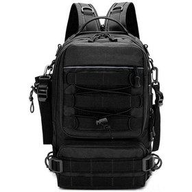 Resim Moveevo Siyah Dışarıda Kullanım Çok Fonksiyonlu Seyahat Dağcı Sırt Çantası - Tek Omuz Ve Çapraz Çanta Siyah 