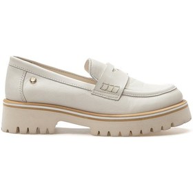 Resim Kadın Hakiki Deri Casual Ayakkabı 25y D25ya-3860 Z Krem Krem 