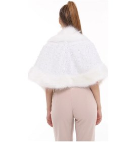 Resim Furrier Geniş Kesim Taşlı Bolero Beyaz 