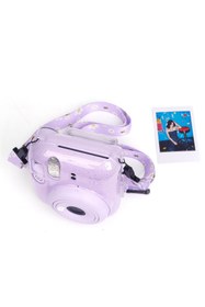 Resim Fujifilm Instax mini 12 Lila Fotoğraf Makinesi-10'lu Film-Kıskaçlı Resim Standı ve Simli Pleksi Kılıf Seti 