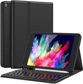 Resim Apple Ipad 7. Nesil 10.2 A2200 A2197 A2198 A2270 Seri Bluetooth Özellikli Klavyeli Kılıf SKU: 84817 