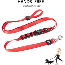 Resim SwissPlus Urban Paws Crimson Red Hands-Free Ayarlanabilir Köpek Kordonu - 20mm 