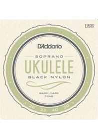 Resim D'addario Ej53s Soprano Ukulele Tel Seti - Siyah Naylon Profesyonel Pürüzsüz Dokulu Siyah Naylon, Sıcak Akustik Tını Ve Soprano Boyutlarla Tam Uyum 