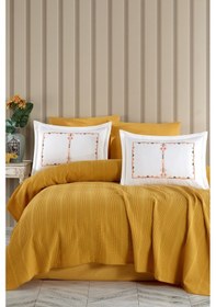 Resim Elart Melany Pike Çift Kişilik %100 Pamuk 200x220 Cm Sarı Sarı 