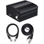 Resim Moveevo 48v Kondenser Mikrofon Fantezi Besleme, Xlr-kablo Seti Erkek- Dişi + Dişi-3.5mm , 220v Avrupa Standartı, Gürültüsüz Ses Aktarımı 10.1" 