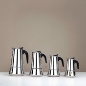 Resim 1 adet Paslanmaz Çelik Moka Tenceresi - Büyük Alt İtalyan Ocak Espresso Makinesi, Yeniden Kullanılabilir Filtreli Manuel Kahve Makinesi, Elektrik Gerektirmez, Ev için Taşınabilir, Aile ve Akşam Yemekleri İçin Çoklu Modeller Mevcut, Akşam Partisi Temel Ürünleri | Mutfak Kahve İkonu | Paslanmaz Çelik Yapı 