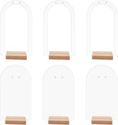 Resim Homyl 6 Parça Ahşap Altlıklı Küpe Teşhir Standı Akrilik 